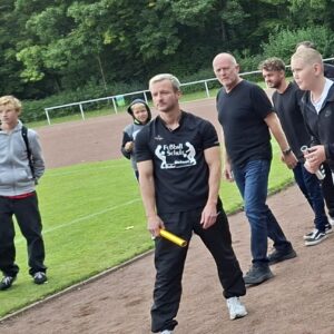 Die KollegInnen-Staffel mit Behr, Wallner, Riemer, Barlang (noch verdeckt)